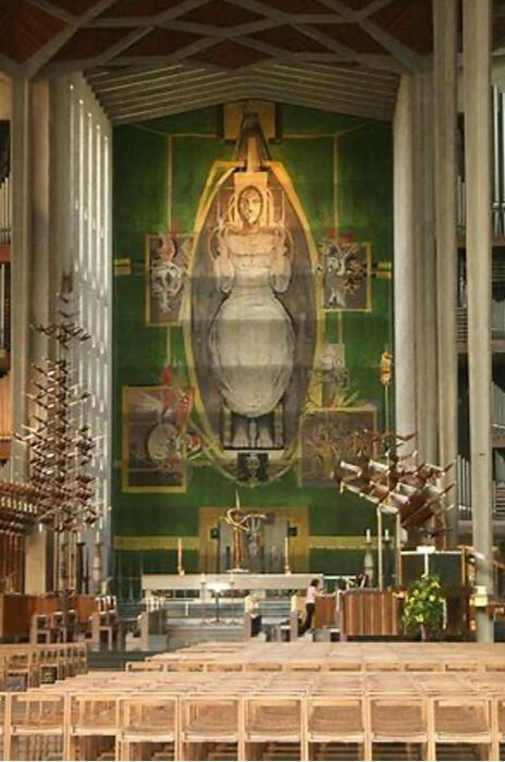 At 23 metres tall and 12 metres wide, and weighing about a ton, this impressive tapestry was woven by hand on a 500 year old loom and was at one point the largest continuously woven tapestry in the world.